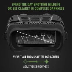 Hike Crew Digital Night Vision Binoculars, Capture HD Photos & Videos, See Clear in 100% Total Darkness, Long Viewing Distance, Large Viewing LCD Screen, Infrared Night Vision Goggles for Hunting