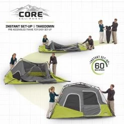 Core Equipment CORE Instant Cabin 11 x 9 Foot 6 Person Cabin Tent with Air Vents and Loft, Red -Outlet Camping Gear Store unnamed file 1187