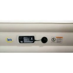 Serta Never Flat Fabric Series Raised with Internal Pump and Plush Air Mattress- 18" Queen (Beige)