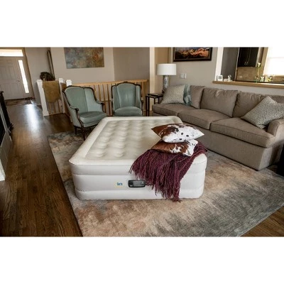Serta Never Flat Fabric Series Raised with Internal Pump and Plush Air Mattress- 18" Queen (Beige) 7 Serta Never Flat Fabric Series Raised with Internal Pump and Plush Air Mattress- 18" Queen (Beige) - Image 5