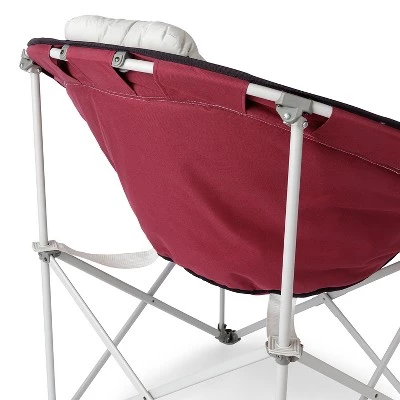 Core Equipment Oversized Padded Round Saucer Moon Outdoor Camping Folding Chair with Headrest, Wine 4 Core Equipment Oversized Padded Round Saucer Moon Outdoor Camping Folding Chair with Headrest, Wine - Image 2