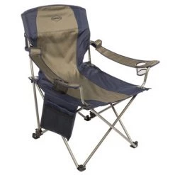 Kamp-Rite Outdoor Folding Tailgate or Camping Lounge Chair with 2 Cupholders, Side Pocket, and Detachable Footrest, Blue and Tan (2 Pack) -Outlet Camping Gear Store unnamed file 1473
