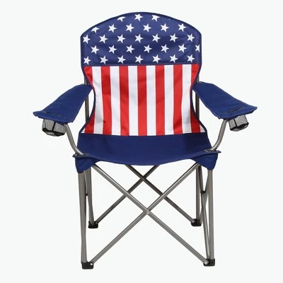 Kamp-Rite KAMPAFC141 Portable Outdoor Camping Furniture Beach Patio Sports Folding Quad Lawn Chair with 2 Cup Holders, USA Flag 3 Kamp-Rite KAMPAFC141 Portable Outdoor Camping Furniture Beach Patio Sports Folding Quad Lawn Chair with 2 Cup Holders, USA Flag