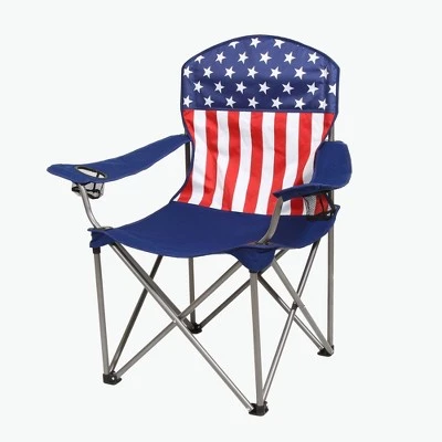 Kamp-Rite KAMPAFC141 Outdoor Camping Furniture Beach Patio Sports Folding Quad Lawn Chair with Cup Holders, USA Flag (2 Pack) 3 Kamp-Rite KAMPAFC141 Outdoor Camping Furniture Beach Patio Sports Folding Quad Lawn Chair with Cup Holders, USA Flag (2 Pack)