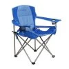 Kamp-Rite KAMPCC016 Outdoor Camping Padded Folding Lounge Chair with Lumbar Support, Arm Rests, and Cupholders, 2 Tone Blue (2 Pack)