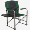 Kamp-Rite KAMP CC103 Director's Chair Outdoor Furniture Camping Folding Sports Chair with Side Table and Cup Holder, Green/Gray (2 Pack)