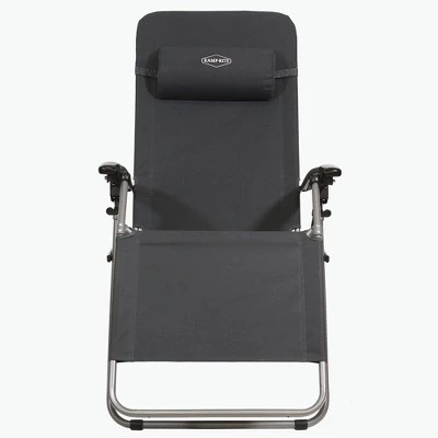 Kamp-Rite Folding Reclining Zero Gravity Chair w/Headrest Pillow for Backyard, Camping, Tailgating, and Sports, 300 LB Capacity, Black (2 Pack) 5 Kamp-Rite Folding Reclining Zero Gravity Chair w/Headrest Pillow for Backyard, Camping, Tailgating, and Sports, 300 LB Capacity, Black (2 Pack) - Image 3