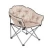 Mac Sports Foldable Padded Outdoor Club Chair with Carry Bag, Beige (2 Pack)