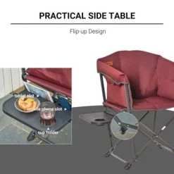 Outsunny Heavy Duty Camping Folding Director Chair Oversize Padded Seat with Side Table -Outlet Camping Gear Store unnamed file 1748