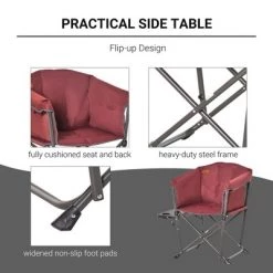 Outsunny Heavy Duty Camping Folding Director Chair Oversize Padded Seat with Side Table -Outlet Camping Gear Store unnamed file 1750