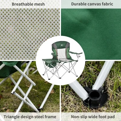 Outsunny Folding Camping Chair with Insulation Bag, Cup Holders And Side Table Director's Chair 7 Outsunny Folding Camping Chair with Insulation Bag, Cup Holders And Side Table Director's Chair - Image 5