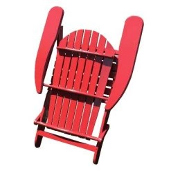 Northbeam Outdoor Lawn Garden Portable Foldable Wooden Adirondack Accent Chair, Deck, Porch, and Patio Seating with 250 Pound Capacity, Red