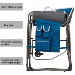 Timber Ridge Portable Lightweight Aluminum Frame Folding Camping Directors Chair with Side Table & Cupholder, Blue/Black/Gray -Outlet Camping Gear Store unnamed file 1932