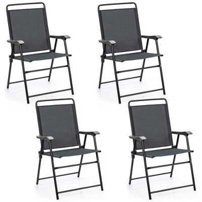 Costway 4PCS Outdoor Patio Folding Chair W/Armrest Portable Camping Lawn Garden 5 Costway 4PCS Outdoor Patio Folding Chair W/Armrest Portable Camping Lawn Garden - Image 3