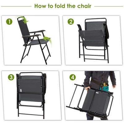 Costway 4PCS Outdoor Patio Folding Chair W/Armrest Portable Camping Lawn Garden 10 Costway 4PCS Outdoor Patio Folding Chair W/Armrest Portable Camping Lawn Garden - Image 8