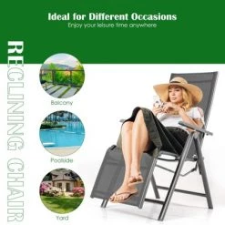 Costway 2PCS Patio Outdoor Folding Reclining Lounge Chair w/ Adjustable Backrest -Outlet Camping Gear Store unnamed file 1974