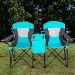 Costway Portable Folding Camping Canopy Chairs w/ Cup Holder Cooler Outdoor Turquoise -Outlet Camping Gear Store unnamed file 2024