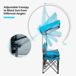 Costway Portable Folding Camping Canopy Chairs w/ Cup Holder Cooler Outdoor Blue -Outlet Camping Gear Store unnamed file 2040