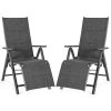Costway 2PCS Patio Reclining Lounge Chair Adjustable Cotton-padded Folding Chair