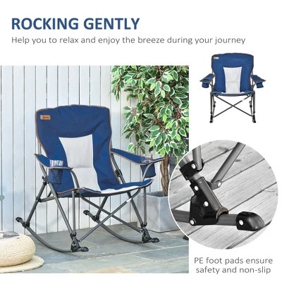 Outsunny Outdoor Folding Beach Camping Chair with Strong Steel Legs, Side Cup Holder, & Durable Oxford Fabric 4 Outsunny Outdoor Folding Beach Camping Chair with Strong Steel Legs, Side Cup Holder, & Durable Oxford Fabric - Image 2