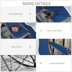 Outsunny Outdoor Folding Beach Camping Chair with Strong Steel Legs, Side Cup Holder, & Durable Oxford Fabric 16 Outsunny Outdoor Folding Beach Camping Chair with Strong Steel Legs, Side Cup Holder, & Durable Oxford Fabric -Outlet Camping Gear Store unnamed file 2065