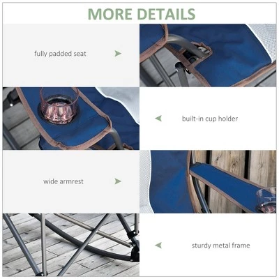 Outsunny Outdoor Folding Beach Camping Chair with Strong Steel Legs, Side Cup Holder, & Durable Oxford Fabric 7 Outsunny Outdoor Folding Beach Camping Chair with Strong Steel Legs, Side Cup Holder, & Durable Oxford Fabric - Image 5