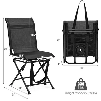 Costway Folding 360° Silent Swivel Hunting Chair Blind Chair All-weather Outdoor 3 Costway Folding 360° Silent Swivel Hunting Chair Blind Chair All-weather Outdoor