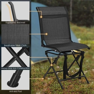 Costway Folding 360° Silent Swivel Hunting Chair Blind Chair All-weather Outdoor 11 Costway Folding 360° Silent Swivel Hunting Chair Blind Chair All-weather Outdoor - Image 9