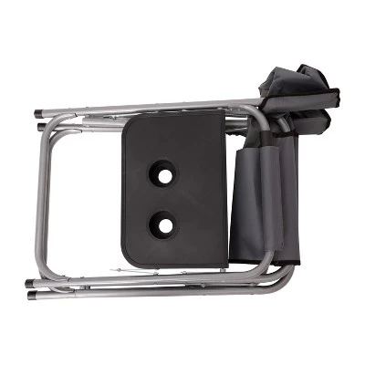 Emma and Oliver Canvas Folding Director's Chair with Accent Trim, Steel Tube Frame-Integrated Folding Side Table with Cupholders 9 Emma and Oliver Canvas Folding Director's Chair with Accent Trim, Steel Tube Frame-Integrated Folding Side Table with Cupholders - Image 7