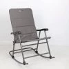 Portal PRWF-FCH012XL-GRAY Indoor Outdoor Portable Lightweight Steel Frame Flat Folding Camping Rocking Armchair Lounge Recliner, Gray