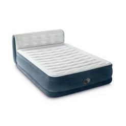 Intex 18" Pillow Top Air Mattress with Electric Pump and Headboard - Queen Size