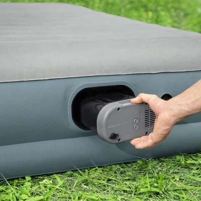 Bestway AlwayzAire Gray 14 Inch Indoor Outdoor Camping Inflatable Air Mattress Bed with Rechargeable USB Electric Built In Pump, Queen 4 Bestway AlwayzAire Gray 14 Inch Indoor Outdoor Camping Inflatable Air Mattress Bed with Rechargeable USB Electric Built In Pump, Queen - Image 2