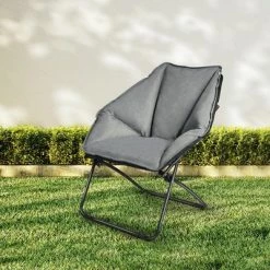 Costway Folding Saucer Padded Chair Soft Wide Seat w/ Metal Frame Lounge Furniture 17 Costway Folding Saucer Padded Chair Soft Wide Seat w/ Metal Frame Lounge Furniture -Outlet Camping Gear Store unnamed file 2281