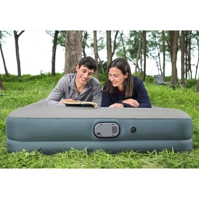 Bestway AlwayzAire Gray 14 Inch Indoor Outdoor Camping Inflatable Air Mattress Bed with Rechargeable USB Electric Built In Pump, Queen 5 Bestway AlwayzAire Gray 14 Inch Indoor Outdoor Camping Inflatable Air Mattress Bed with Rechargeable USB Electric Built In Pump, Queen - Image 3
