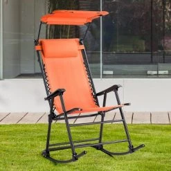 Costway Folding Rocking Chair Rocker Porch Zero Gravity Furniture Sunshade Canopy Orange 16 Costway Folding Rocking Chair Rocker Porch Zero Gravity Furniture Sunshade Canopy Orange -Outlet Camping Gear Store unnamed file 2333