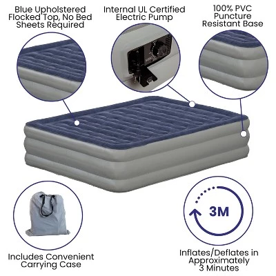 Flash Furniture 18 inch Air Mattress with ETL Certified Internal Electric Pump and Carrying Case 7 Flash Furniture 18 inch Air Mattress with ETL Certified Internal Electric Pump and Carrying Case - Image 5
