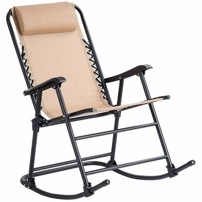 Costway Folding Rocking Chair Porch Patio Indoor Foldable Rocker Seat With Headrest 4 Costway Folding Rocking Chair Porch Patio Indoor Foldable Rocker Seat With Headrest - Image 2