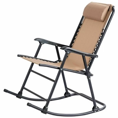 Costway Folding Rocking Chair Porch Patio Indoor Foldable Rocker Seat With Headrest 8 Costway Folding Rocking Chair Porch Patio Indoor Foldable Rocker Seat With Headrest - Image 6