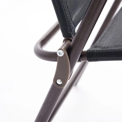 Costway Set of 2 Patio Folding Sling Back Chairs Camping Deck Garden Beach Black 9 Costway Set of 2 Patio Folding Sling Back Chairs Camping Deck Garden Beach Black - Image 7