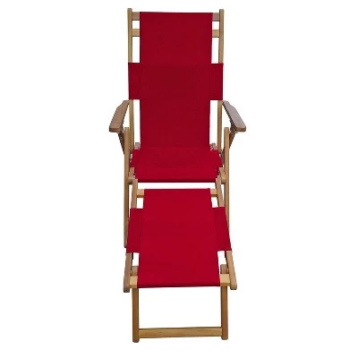 JR Home Collection Patioflare Portable Adjustable Outdoor Breathable All Weather Fabric Wooden Lounge Chair with Leg Rest and Stainless Steel Fastenings, Red 3 JR Home Collection Patioflare Portable Adjustable Outdoor Breathable All Weather Fabric Wooden Lounge Chair with Leg Rest and Stainless Steel Fastenings, Red