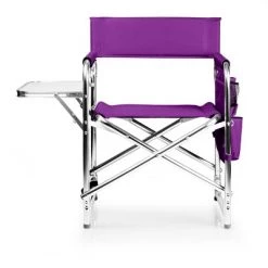Picnic Time Sports Chair with Table and Pockets - Purple
