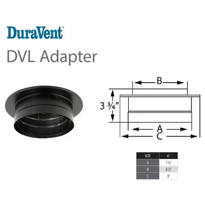 DuraVent 6DVL-ADT Stainless Steel Double Wall Ceiling Chimney Wood Burning Stove Pipe Adapter Connector to Vent, 6 Inch Diameter 4 DuraVent 6DVL-ADT Stainless Steel Double Wall Ceiling Chimney Wood Burning Stove Pipe Adapter Connector to Vent, 6 Inch Diameter - Image 2