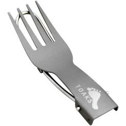 TOAKS Titanium Folding Fork for Outdoor Camping - Silver