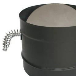 DuraVent 6DBK-DS DVL 24 Gauge Steel Single Wall Air Insulated Damper Section As Wood Burning Stovetop Connecting Adapter, 5 Inch, Black