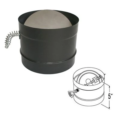 DuraVent 6DBK-DS DVL 24 Gauge Steel Single Wall Air Insulated Damper Section As Wood Burning Stovetop Connecting Adapter, 5 Inch, Black 5 DuraVent 6DBK-DS DVL 24 Gauge Steel Single Wall Air Insulated Damper Section As Wood Burning Stovetop Connecting Adapter, 5 Inch, Black - Image 3