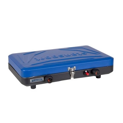 Stansport Double Burner Stove Piezo Ignition With Drip Pan Blue 3 Stansport Double Burner Stove Piezo Ignition With Drip Pan Blue
