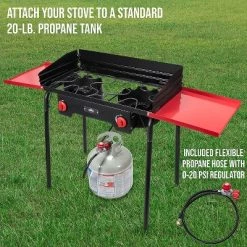 Hike Crew Outdoor 2 Burner Stove 150,000 BTU Includes Wind Panels, Hose Regulator & Carry Bag -Outlet Camping Gear Store unnamed file 3007