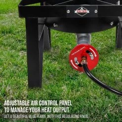 Hike Crew Cast Iron Single-Burner Outdoor Gas Stove | 220,000 BTU Portable Propane-Powered Cooktop | with Blue Flame Air Control Panel, Hose with Adjustable 0-20 PSI Regulator -Outlet Camping Gear Store unnamed file 3049