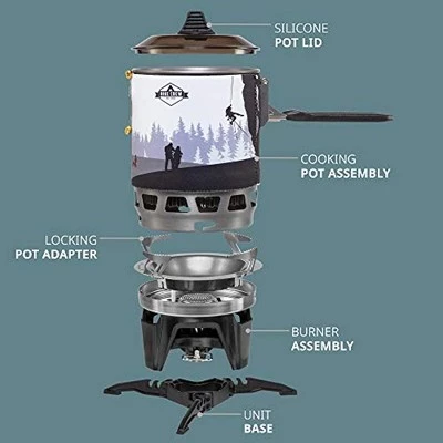 Hike Crew HikeCrew Portable Gas Powered Stove top & Cooking System, Compact Camping Cooktop with 0.8L Pot, Silicone Lid, Folding Handle & Carry Bag 3 Hike Crew HikeCrew Portable Gas Powered Stove top & Cooking System, Compact Camping Cooktop with 0.8L Pot, Silicone Lid, Folding Handle & Carry Bag