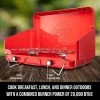 Hike Crew Portable Dual Propane Burner Camping Stove, Built-in Carrying Handle, Foldable Legs & Wind Panels